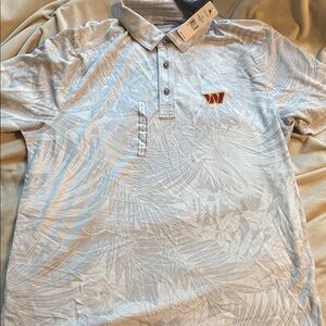 Tommy Bahama NFL Washington White Polo with Subtle Pattern